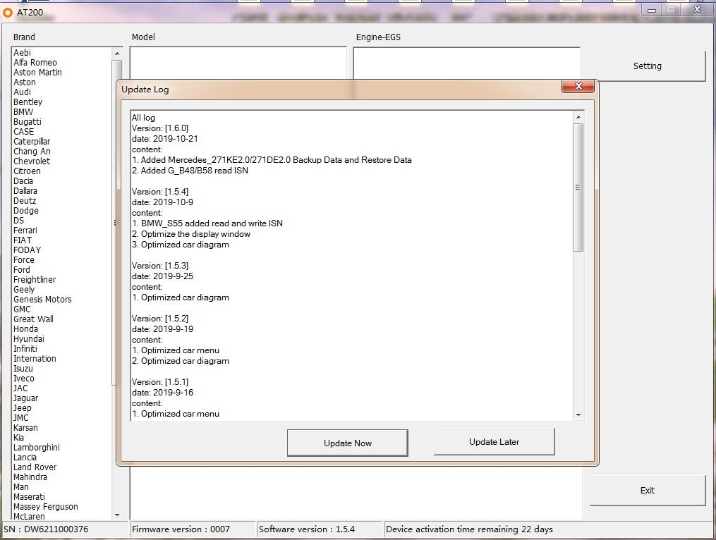 AT-200 Update for Mercedes SIM271 Read/Write Data