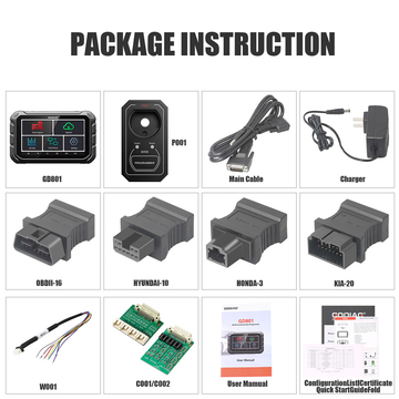 [EU Ship] GODIAG GD801 Key Programmer Multi-language Support  Correction ABS EPB TPMS EEPROM etc Get Free Gift Godiag GT100